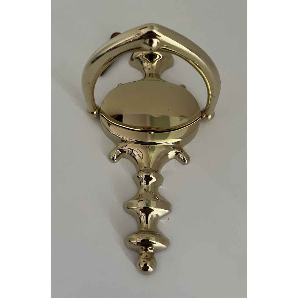Solid Polished Brass Traditional Door Knocker Tarnish Resistant 8.75" w/ Screws - Picture 3 of 7
